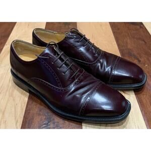 Rockport Burgundy Leather Oxfords Cap Toe Dress Work Shoes Mens Size 11 Wide